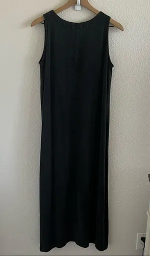 Cut Loose Black Fade Maxi Tank Dress Boho Lagenlook layering Casual Minimalist S thumbnail 2