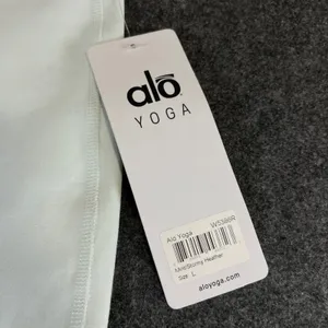 Alo Yoga Goddess Leggings Mint Stormy Heather Ribbed Colorblock W5386R Large NWT thumbnail 4