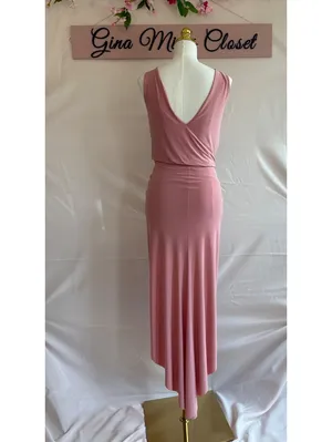 MISA Los Angeles Leza Sleeveless Front Knot Maxi Dress in Dusty Rose, Size XS thumbnail 2