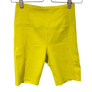 Girlfriend Collective Size Small High Rise Bike Shorts‎ Neon Yellow Running thumbnail 2