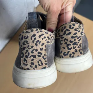 Lucky‎ Brand Women's Gray Leopard Lucia Suede Lace Up Sneakers Sie 8.5 thumbnail 4