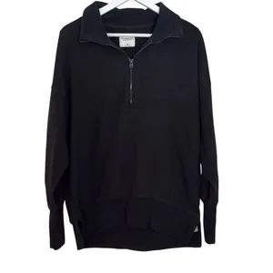 Abercrombie & Fitch Soft A&F black quarter zip oversized sweater M thumbnail 8