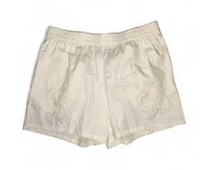 Jordan Cream Elastic Waist Embroidered Shorts thumbnail 1