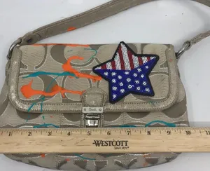 COACH Customized Tan Fabric Small Shoulder Bag thumbnail 4