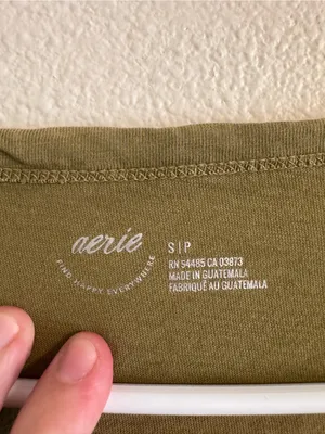 aerie Olive Short Sleeve Henley with Pocket thumbnail 2