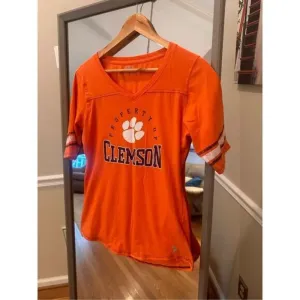 Clemson Russell Short‎ Sleeve Shirt Large Orange thumbnail 2