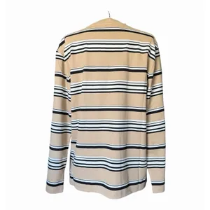 ROMY Varsity Stripe Polo Knit Top Tan Black Ivory Long Sleeve NWT XS thumbnail 6