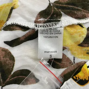 Entro NWT Off White Lemon Print Button Down Open Shoulder Ruffle Top thumbnail 11