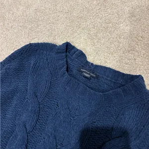American Eagle Navy Blue Braided Knit Sweater thumbnail 2