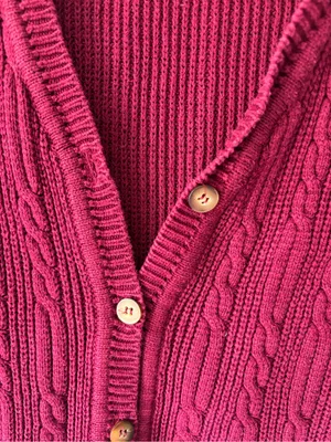 Marsh Landing Burgundy Button Front Knit Sweater Vest 100% Cotton thumbnail 4