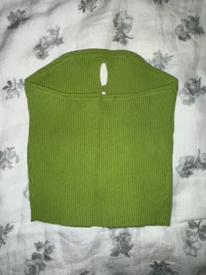 Green knit tube top thumbnail 2