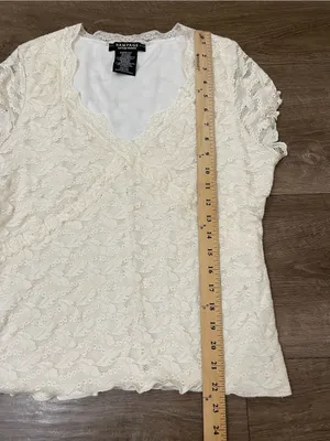 Rampage Lace Babydoll Blouse Top Size XL Cream Ivory Y2K Fairy Coquette Girly thumbnail 12