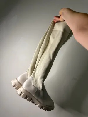 Women’s Cream Over-the-Knee Chunky Sole Boots thumbnail 3