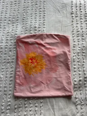 Glassons Pink Strapless Tube Top with Orange Floral Detail thumbnail 2