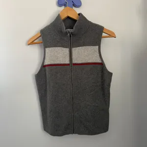 Reformation Large Esti Cashmere Sweater Vest Moto‎ Stripe Grey Fall Winter Ski thumbnail 3