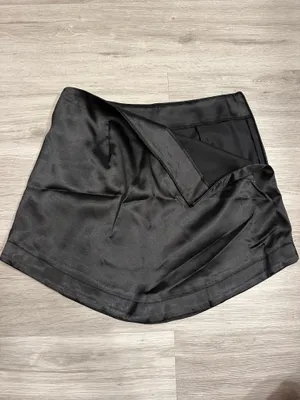 SheIn Black Silk Mini Skirt thumbnail 2
