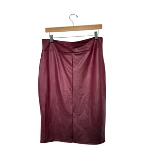 Simlu 2XL Burgundy Faux Leather‎ Pencil Skirt Mob Wife Office Siren Biker Core thumbnail 3