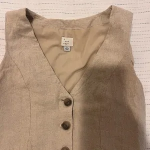 Universal Thread Stylish Tan Button-Up Vest thumbnail 2