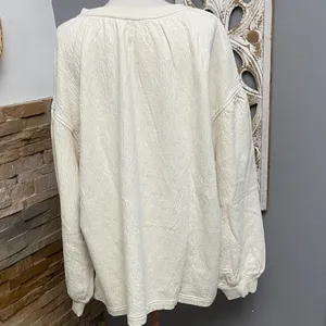 Women's cream Aerie sweater with tassels size L thumbnail 4