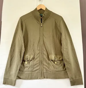 Lauren Ralph Lauren Jeans Co Womens XL Olive Green Full Zip Cotton Sweatshirt thumbnail 1