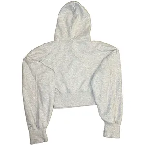 OFFLINE by Aerie Cropped Hoodie Women XL Heather Gray Thumbhole Pullover thumbnail 2