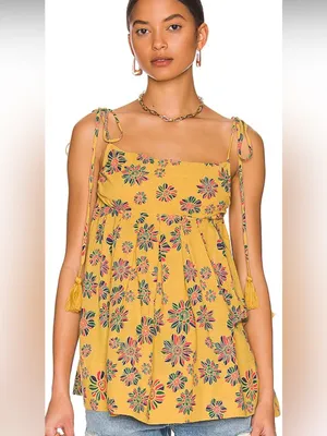 Free People floral Sun dress sz L thumbnail 4