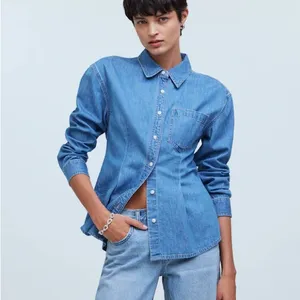 Madewell Chambray Denim Darted Button-Up Long Sleeve Shirt XS thumbnail 3
