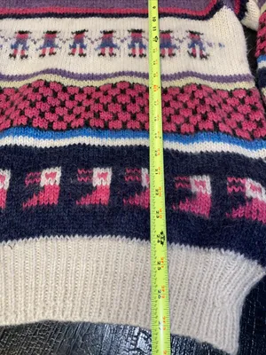 Vintage 80s Peruvian Alpaca Folk Hand Knit Sweater Llama Peru thumbnail 9