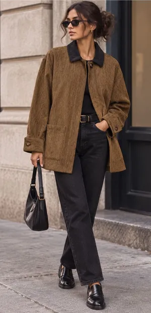 Willi Smith Collection Car Coat Women Large Brown Vintage Wool Blend thumbnail 1