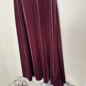 Taylor Sz 10 Midi Dress womens Purple Plum Velvet Empire Waist Flutter Sleeves thumbnail 3