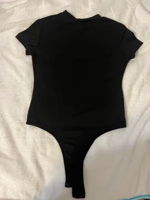 Black Blue short sleeve Bodysuit Size M thumbnail 2
