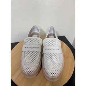 Dolce Vita Loafers 9 Malila Ivory Perforated Leather Lug Sole Penny Shoes thumbnail 2