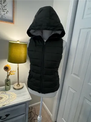 Dark Olive Green Hollister Puffer Vest | Sherpa lined | Size Medium thumbnail 5
