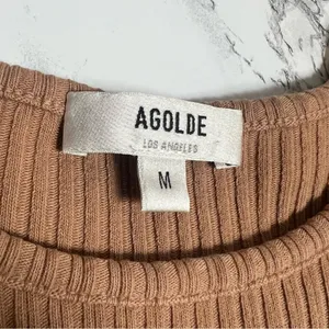 Agolde Lyza‎ Cut Out Rib Top tan Sz M thumbnail 7