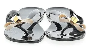 TED BAKER London Black rafeek‎ bow gold cube jelly Sandals sz 5 thumbnail 1