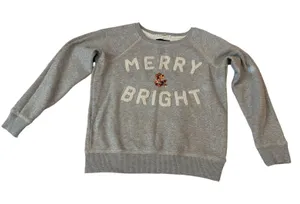 American Eagle Womens Small Merry & Bright Christmas Sequin Sweatshirt thumbnail 1