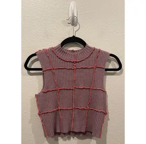 THE RAGGED PRIEST Unfazed Knit Purple Pink Tank Top thumbnail 2