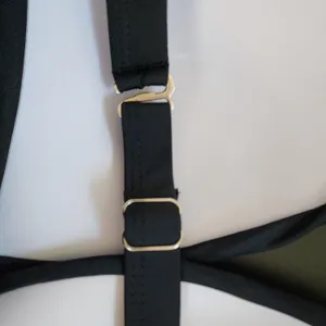 Yonique Black Bikini Top NWT Size Large Black Halter Swim Top thumbnail 4