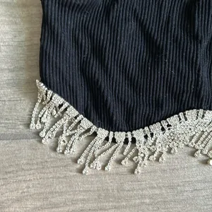 Zara rhinestone trim crop top thumbnail 2