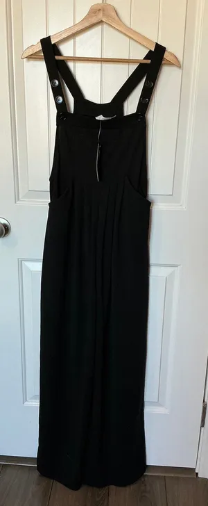 NWT Halara Pockets Waffle Casual Overalls XSmall Black thumbnail 1