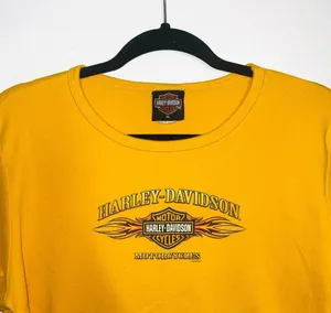 Harley Davidson Tee 2005 Texas Graphic 100% Cotton Mustard Yellow thumbnail 2