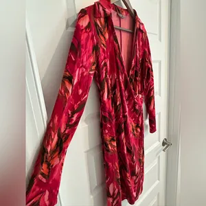 J Jill Stretch Wrap Dress Red pink Size S thumbnail 7