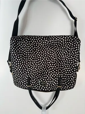 Kate Spade Spot Nylon Calista Laptop Bag, style WKRU1612, black/cream polka dot thumbnail 1