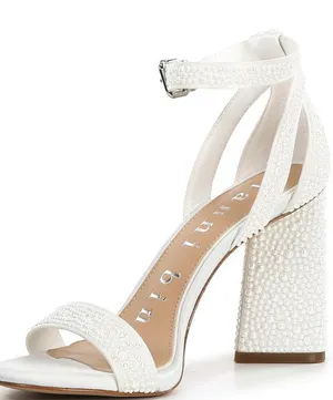 Gianni Bini DaneaTwo Pearl Ankle Strap Block Heel Sandals Bridal/Semiformal/Formal thumbnail 4