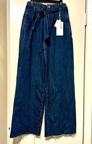 NWT Zara TRF wide leg jeans size 0 thumbnail 1