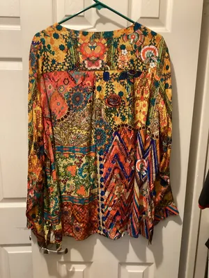 John Mark Yellow Multi Floral Patchwork Tunic thumbnail 5
