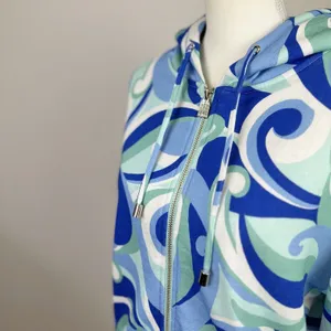 Hill House Allie Zip Up Sweatshirt Hoodie Kaleidoscopic Beach Blue Fleece S NWT thumbnail 12