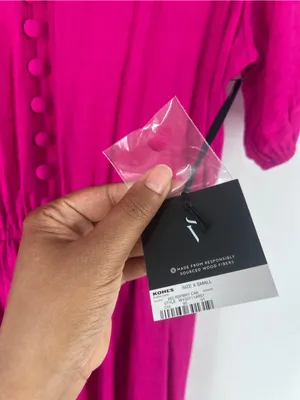 Simply Vera Vera Wang Semi Satin‎ Pink V-Neck Puff Sleeve Maxi Dress Size XS NWT thumbnail 7