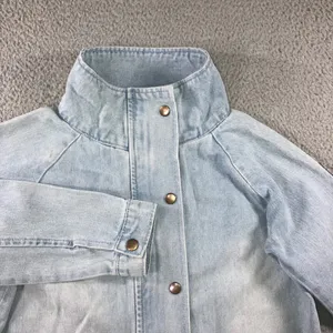 Oversized Denim Cargo Parka Jacket M Gorpcore Utility Field Coat Blue Light Wash Size M thumbnail 13