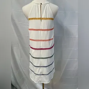 Entro Striped Sleeveless Shift Dress High Neck Colorful Preppy Spring Womens S‎ thumbnail 7